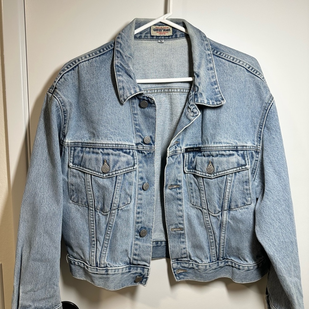 Guess Blue Jean Jacket Cropped Denim Style